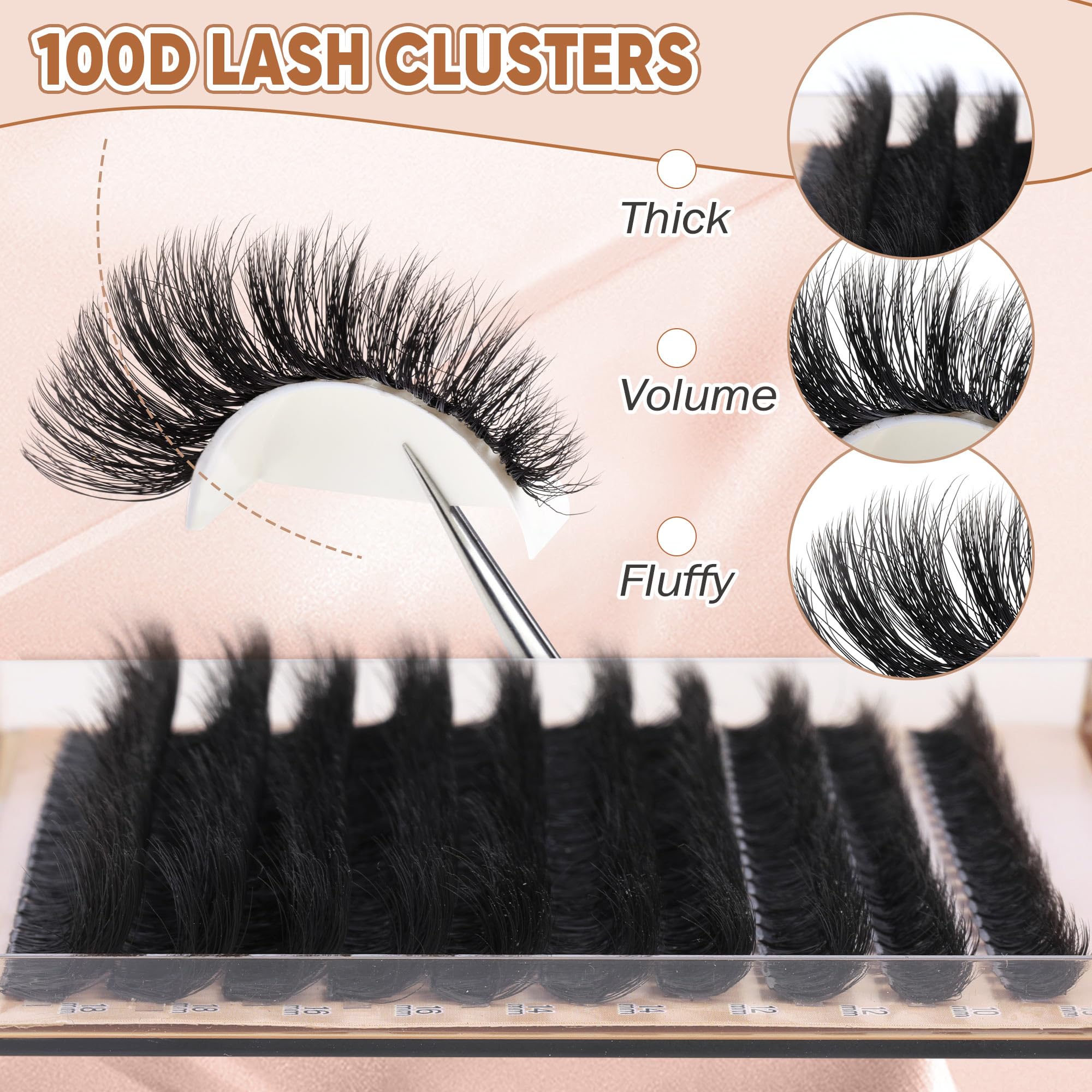 Focipeysa wispy lash clusters ready to apply with minimal effort.