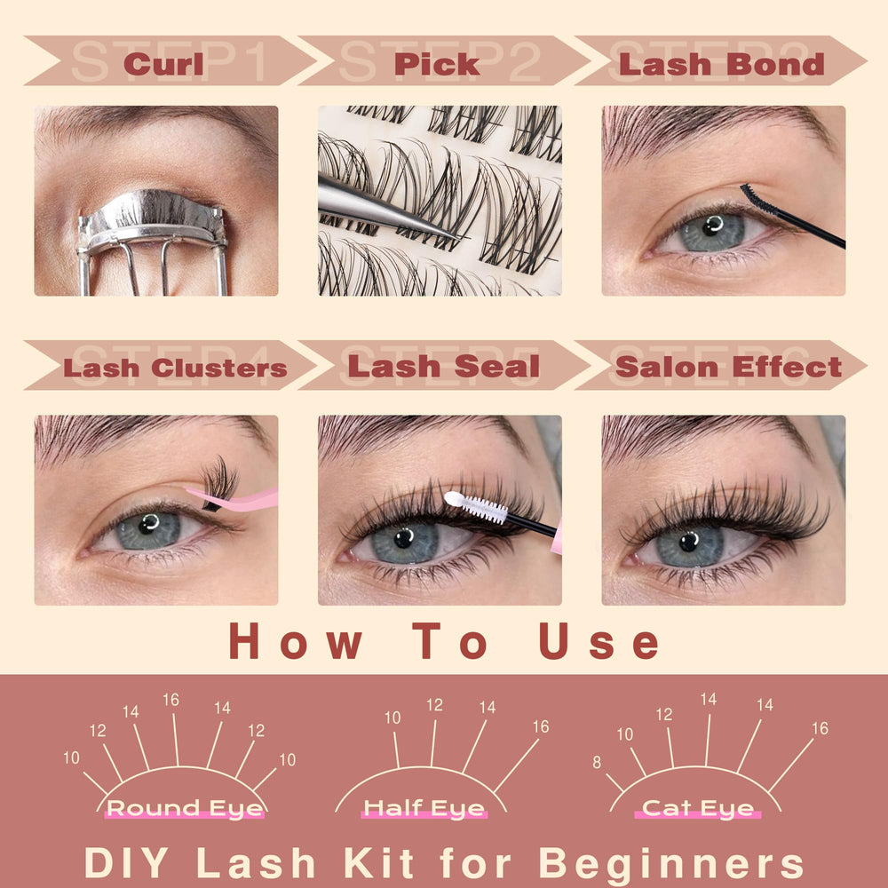 Focipeysa Wispy Lash Clusters natural-look lash extension effect