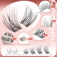 Focipeysa Wispy Lash Clusters wide-band design for faster at-home application