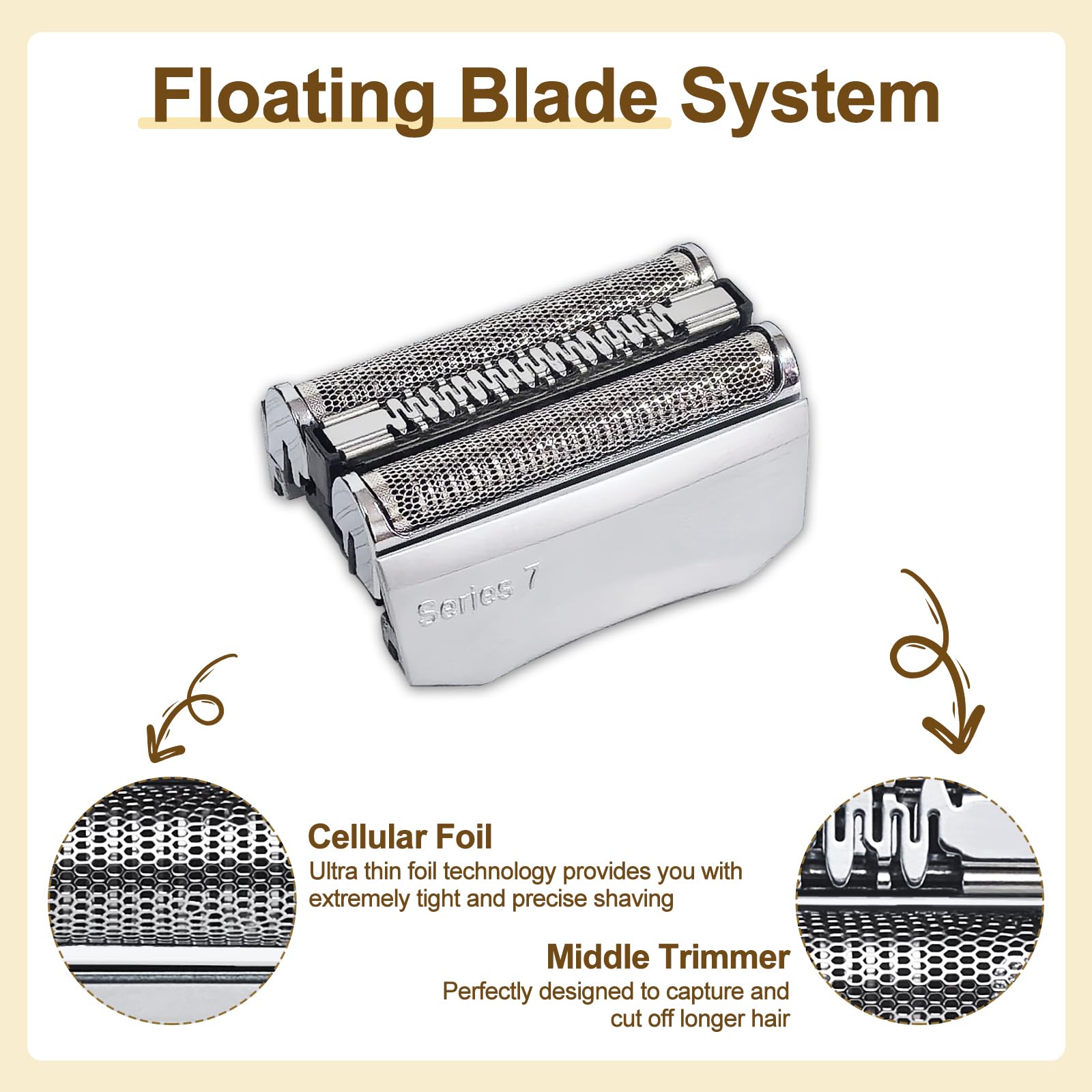 FOCODECKING 7-Series 70S replacement head in hand; straightforward installation and secure fit.
