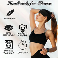 FODALUN bandanas antideslizantes para mujer, ajuste cómodo para ejercicio.