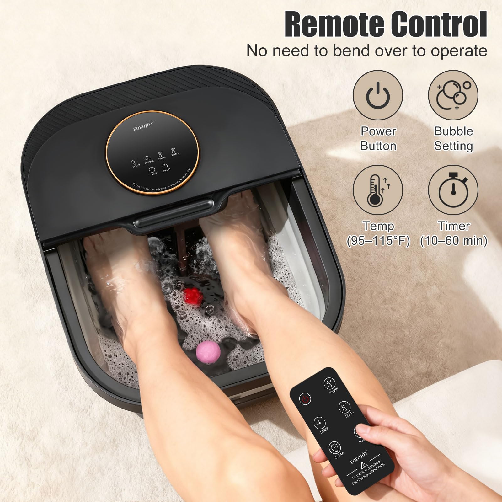 FOFOJOY folding foot spa design saves space and stores easily.