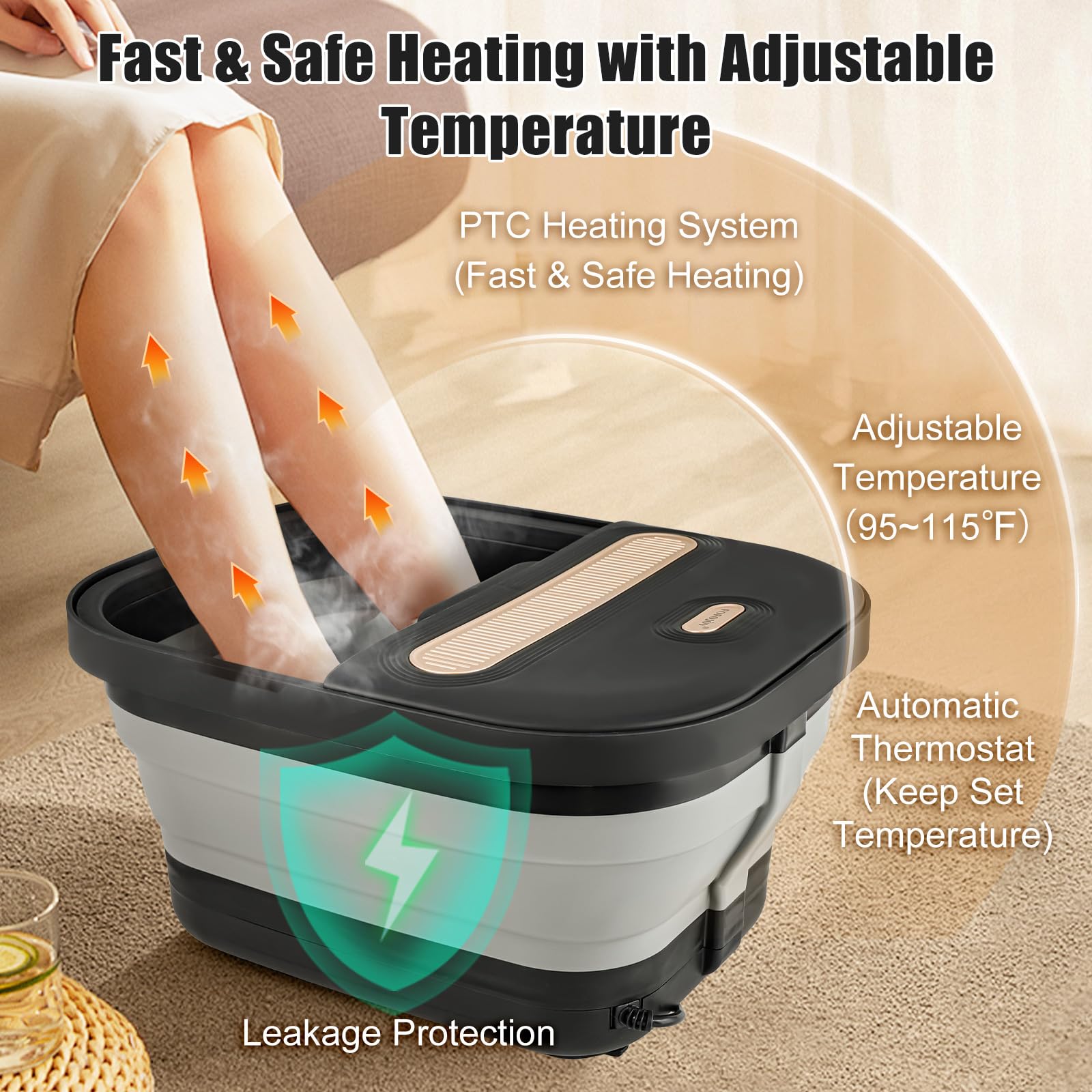 FOFOJÔY foot spa with temperature control for a warm soak