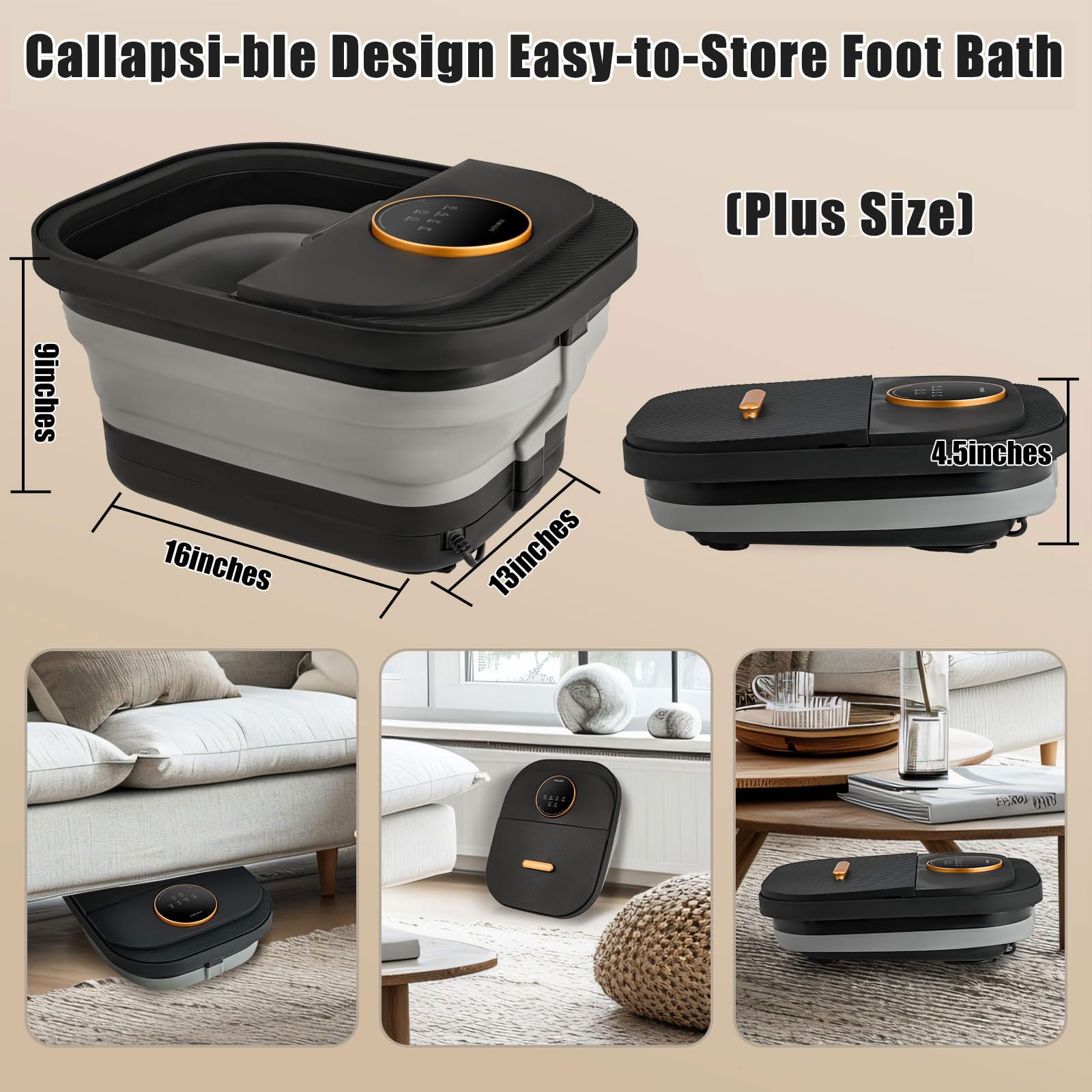 FOFOJOY large-capacity foot tub fits bigger feet comfortably.