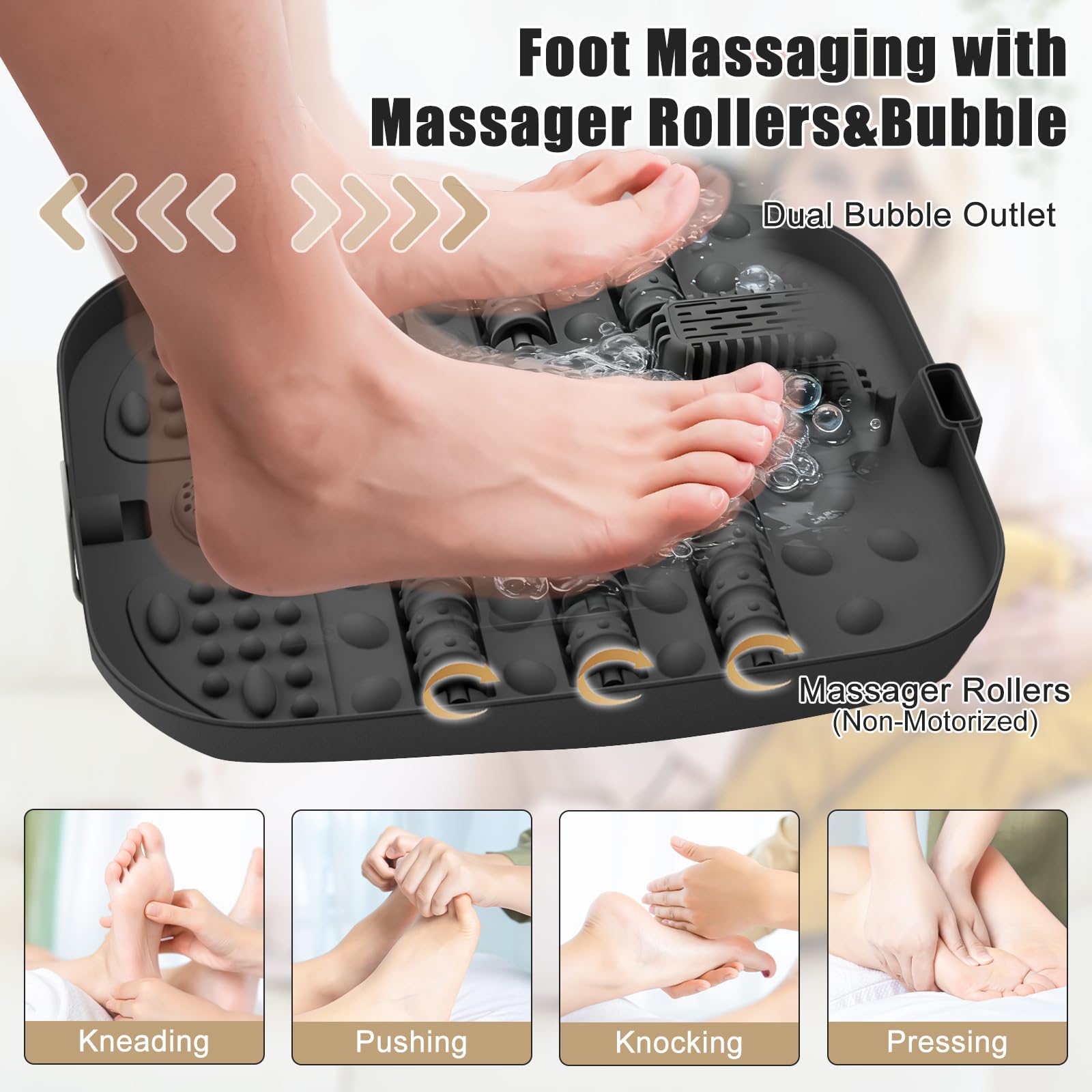 FOFOJOY foot spa includes pumice stone for at-home pedicure.