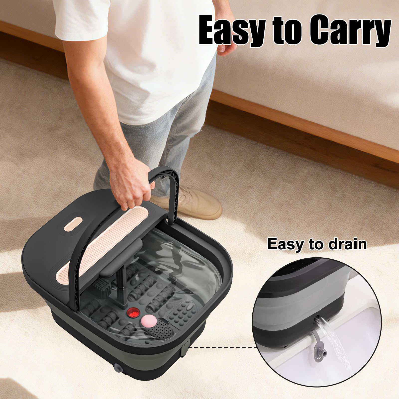 FOFOJÔY spacious basin fits larger feet for comfortable soaks