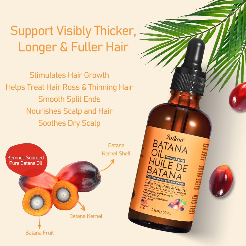 Natural Batana Oil from Honduras by FOIKOO for healthier hair.