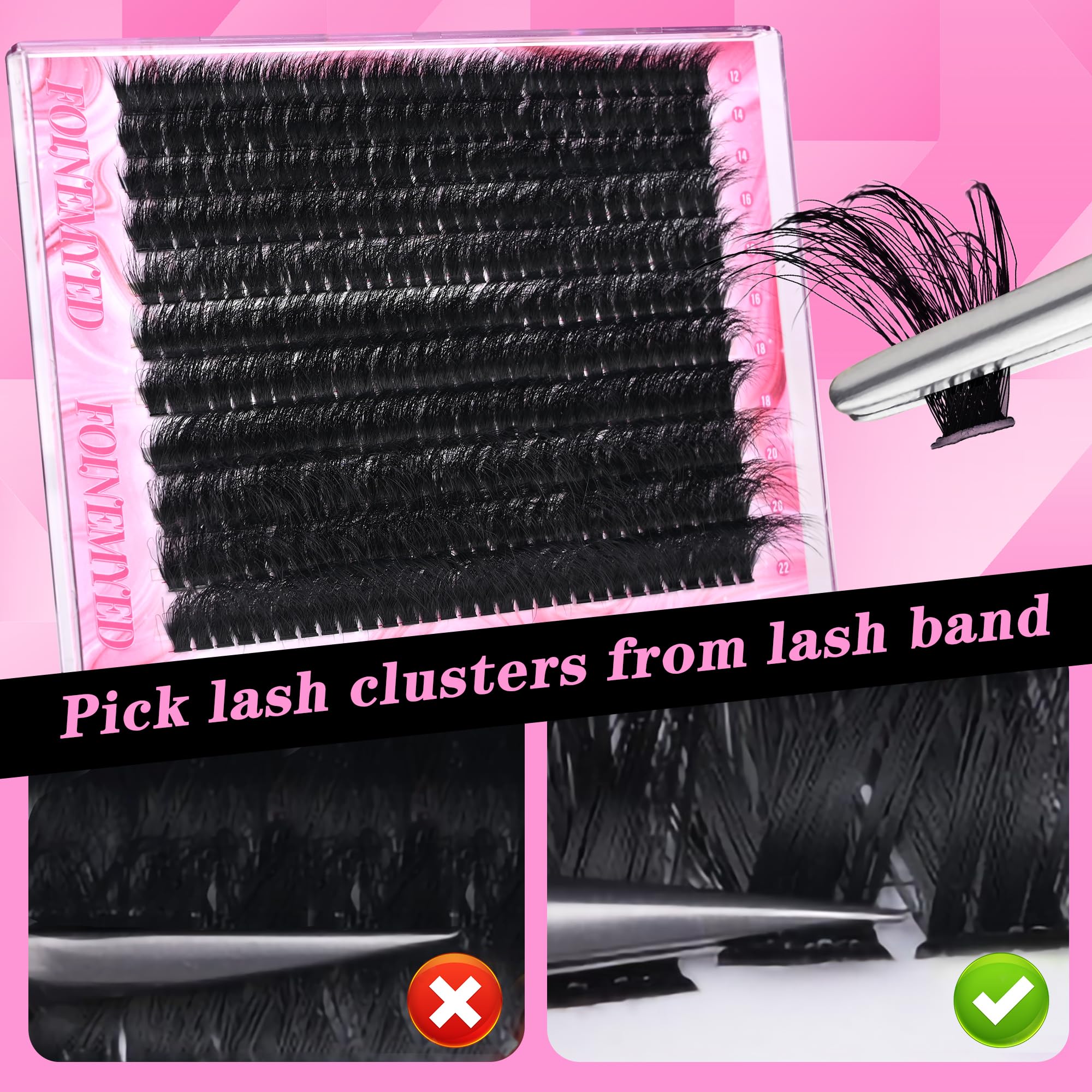 FOINEMYED 200D fibers deliver rich black lashes with minimal gaps