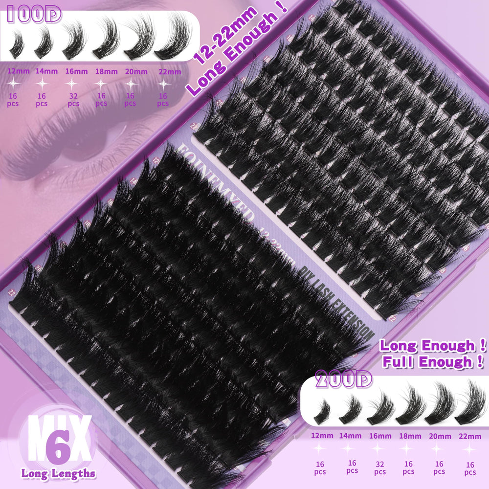 FOINEMYED 100D/200D clusters deliver dramatic fullness with lightweight fibers.