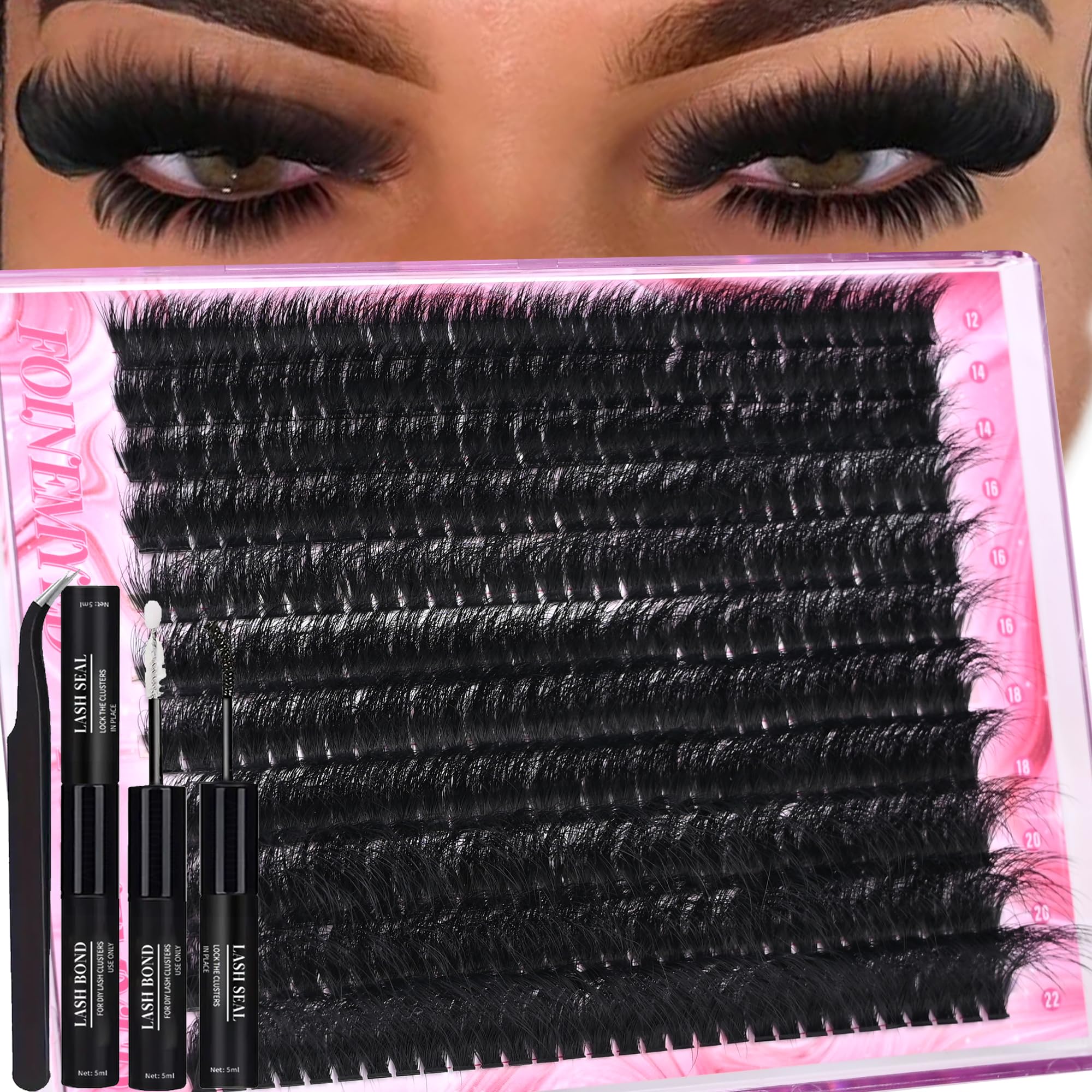 FOINEMYED lash clusters 330pcs box for bold volume and quick full-lash looks