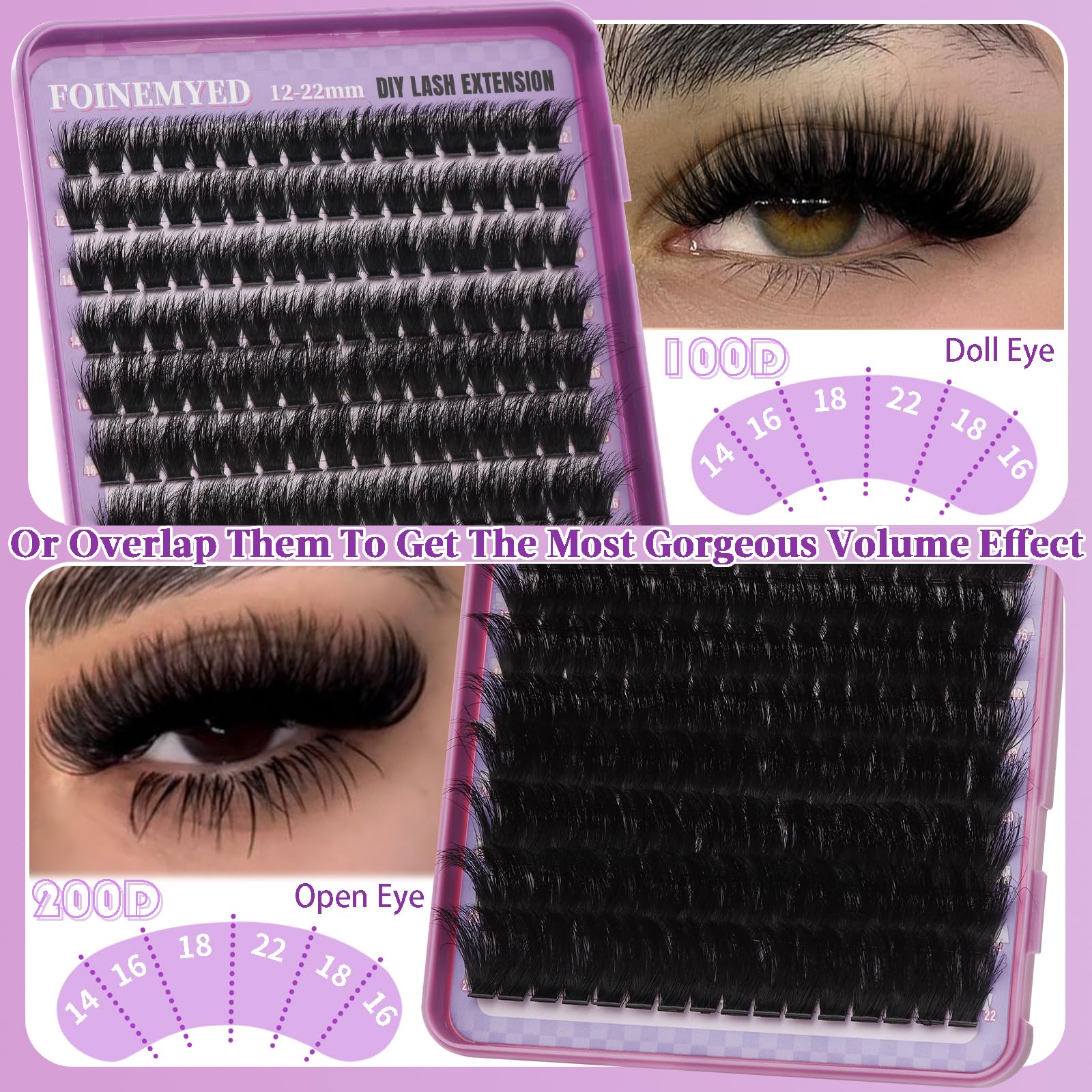 FOINEMYED Lash Clusters DIY at home kit for salon-like results.
