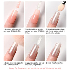 Fokostar chrome powder on base color demonstrates versatile nail art.