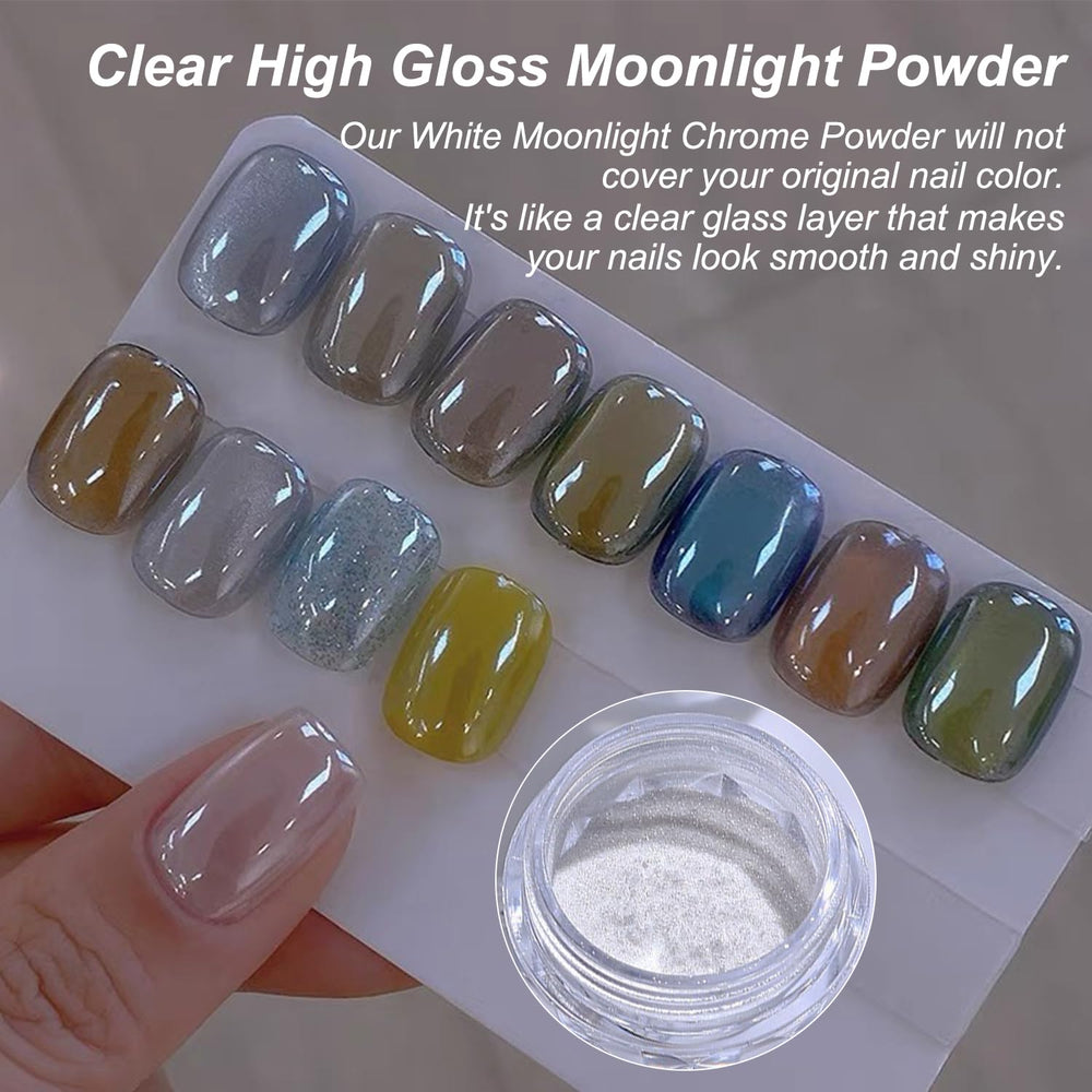 Kit de uñas en gel con acabado cromado Fokostar para un estilo llamativo.