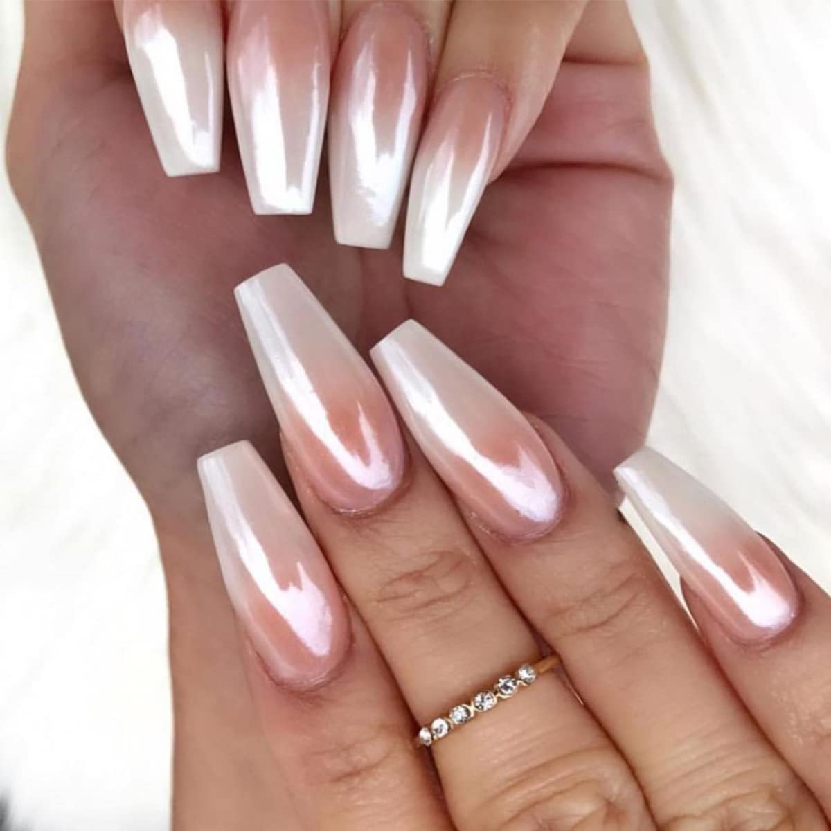 Fokostar wedding party nail art look idea.