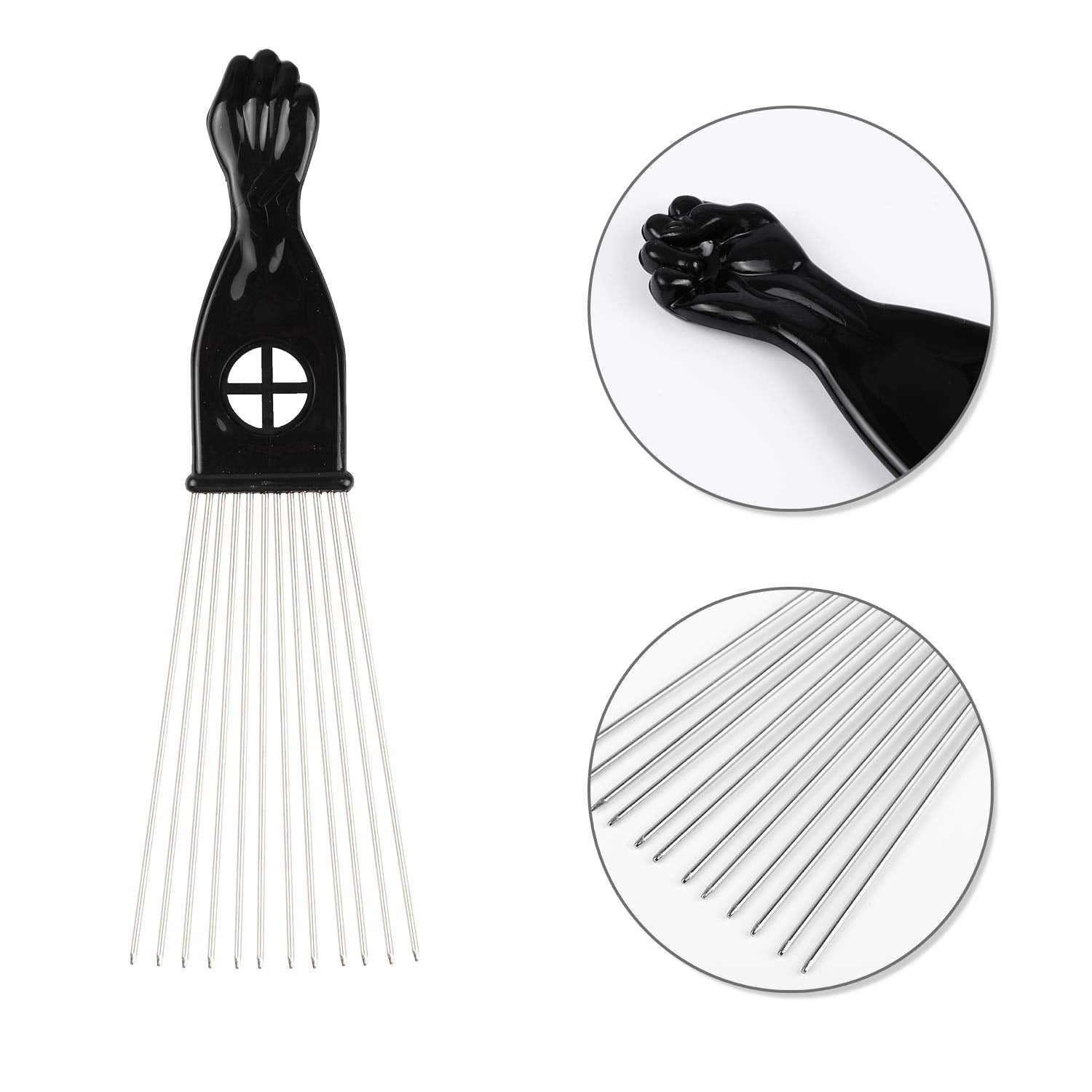 Folansy durable metal Afro comb showing robust construction for long-term use.