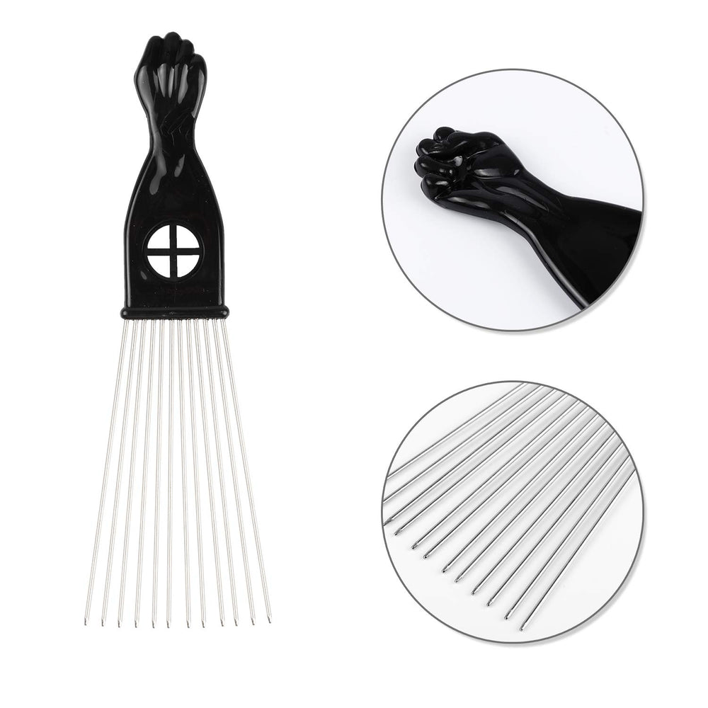 Folansy durable metal Afro comb showing robust construction for long-term use.