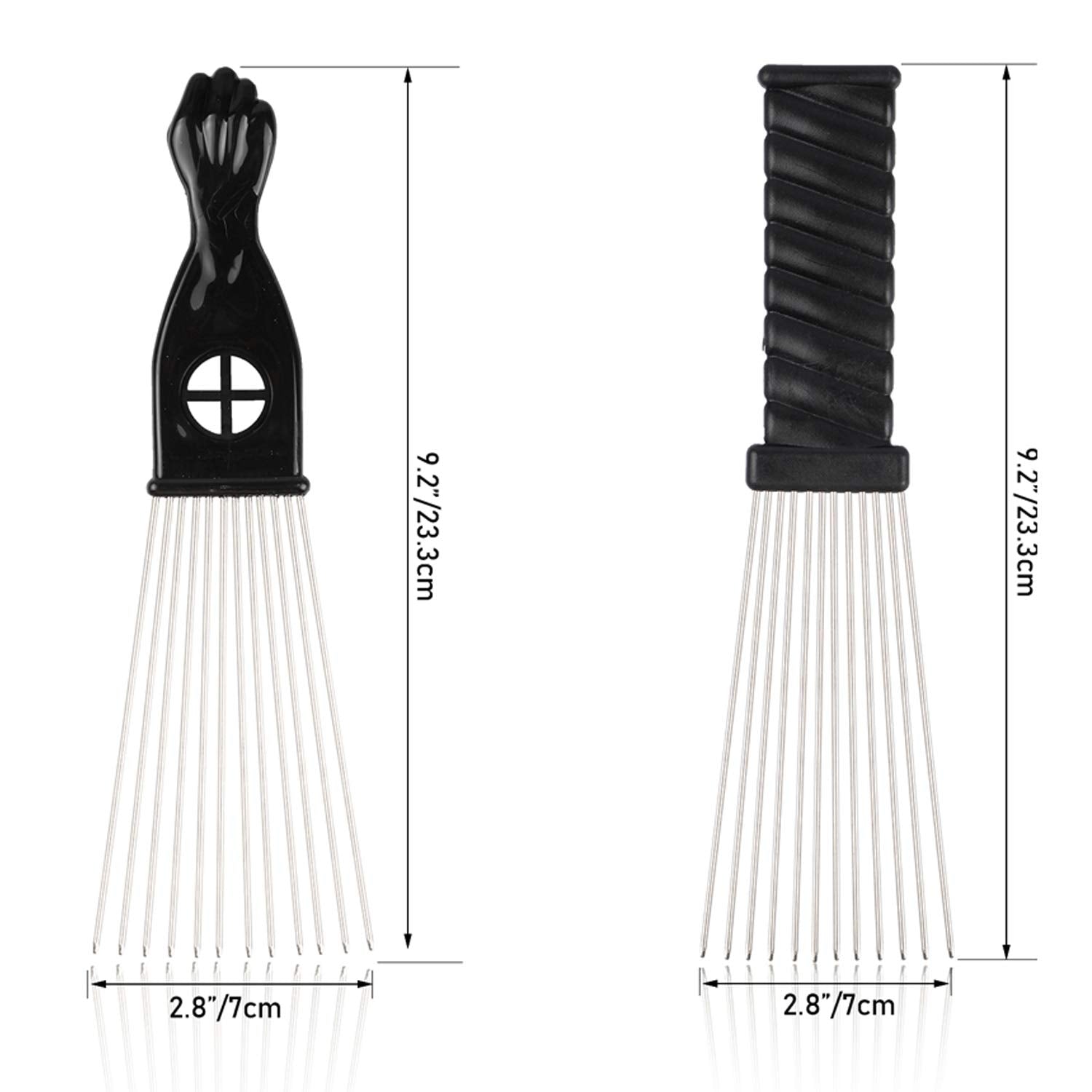 Folansy metal afro comb with reinforced teeth for durable daily use