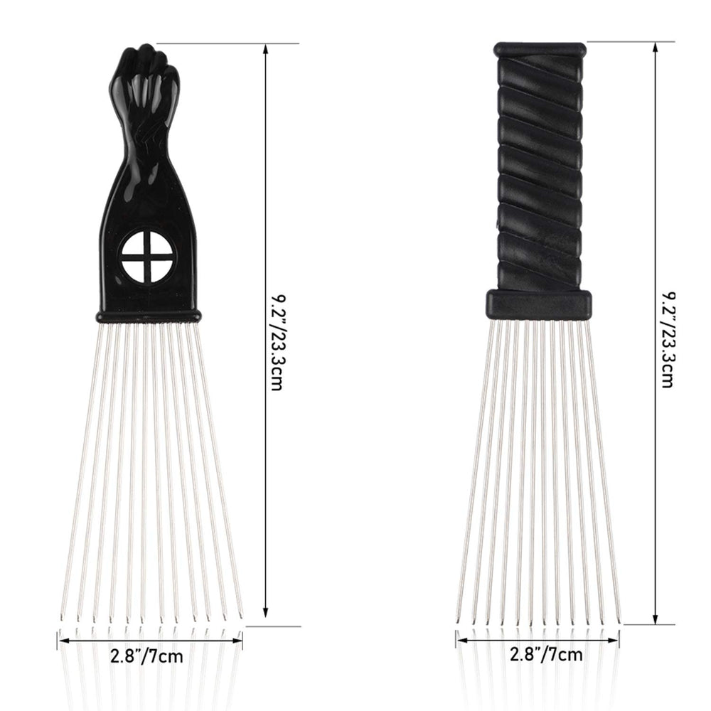 Folansy metal afro comb with reinforced teeth for durable daily use