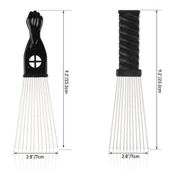 Folansy metal afro comb with reinforced teeth for durable daily use