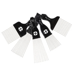 Folansy metal Afro comb with reinforced teeth and polished finish for easy styling.