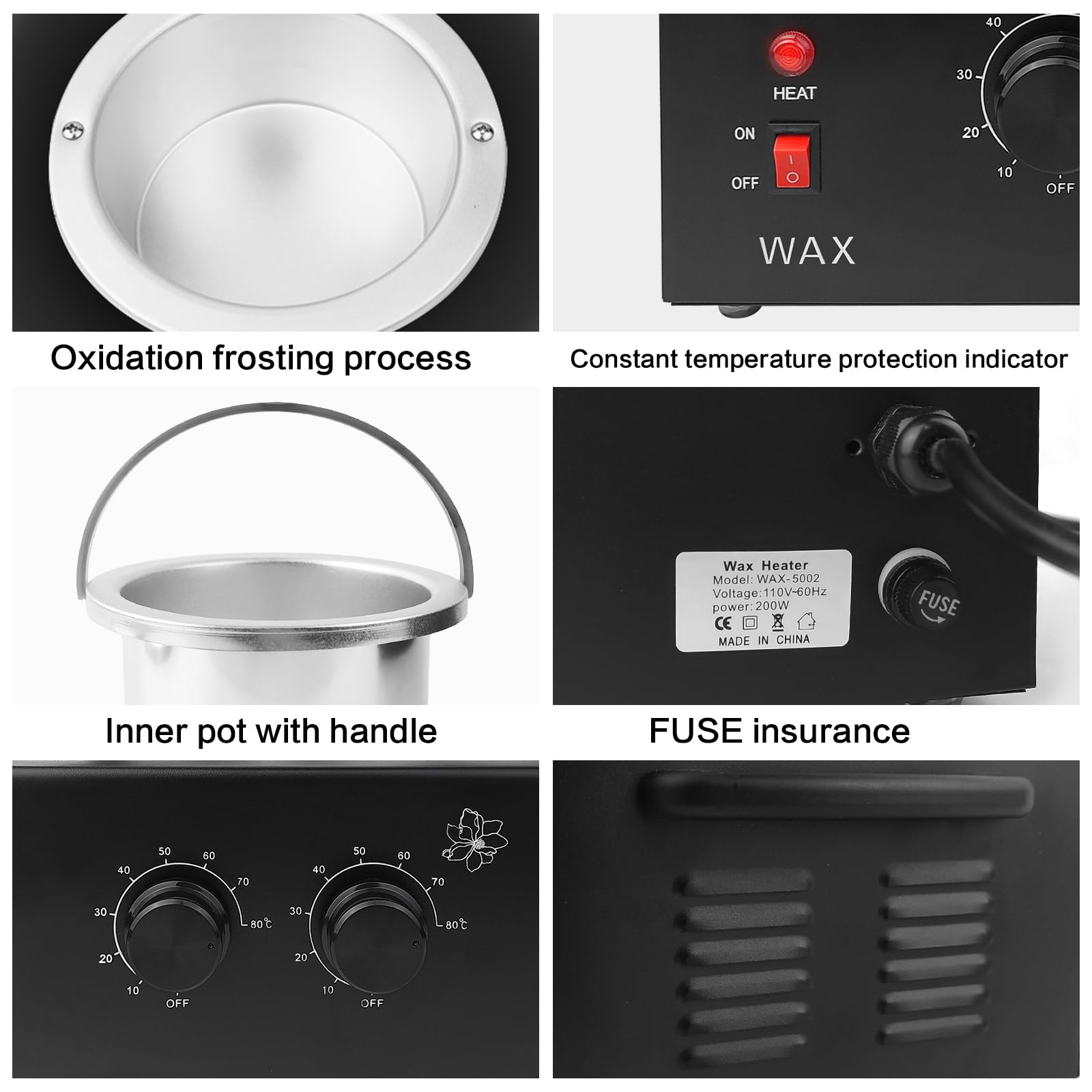 Folconroad wax warmer in black finish blends with any vanity