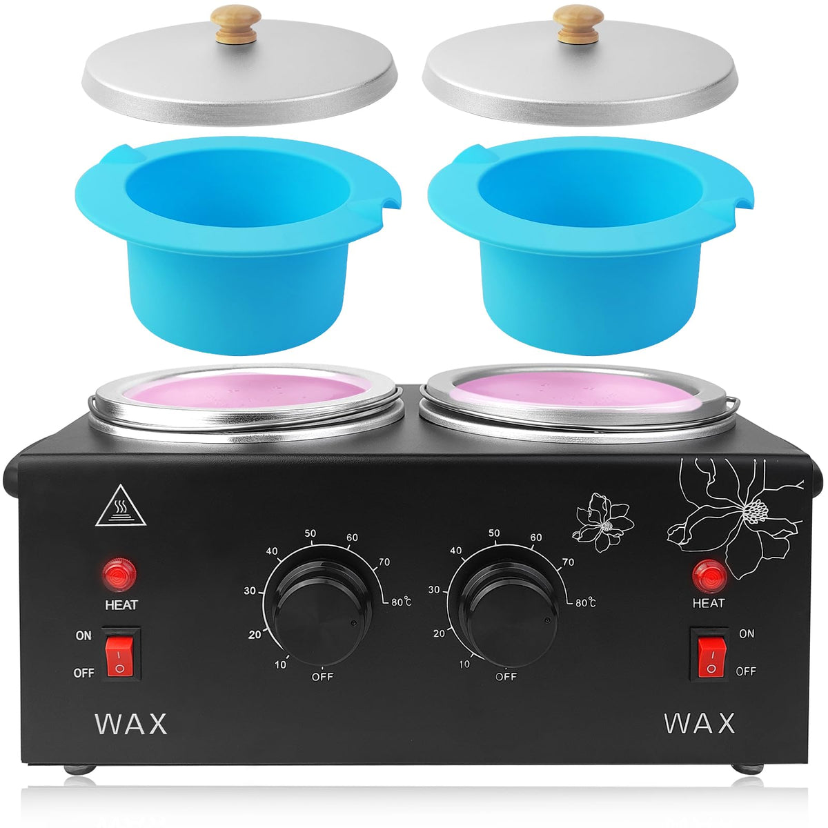 Folconroad portable wax warmer with double pots for efficient at-home waxing