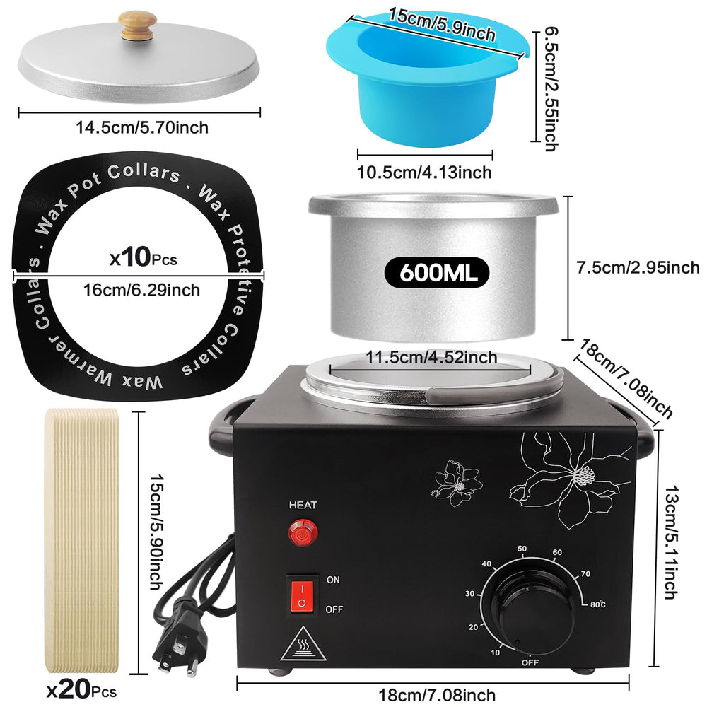 Folconroad portable wax warmer side view showing compact design for home waxing.