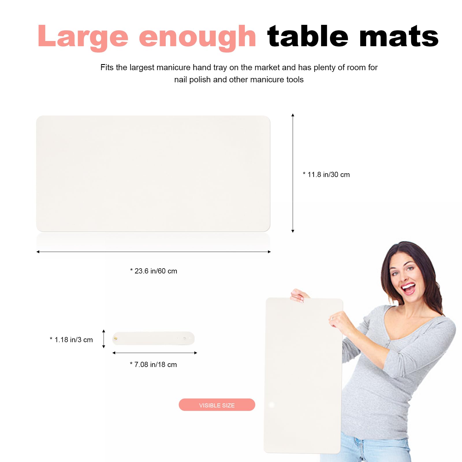 Non-slip velvet backing keeps Foldable Nail Art Table Mat steady during use.