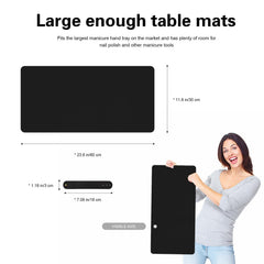 Foldable Nail Art Table Mat demonstrates portability with a roll-up design for travel.