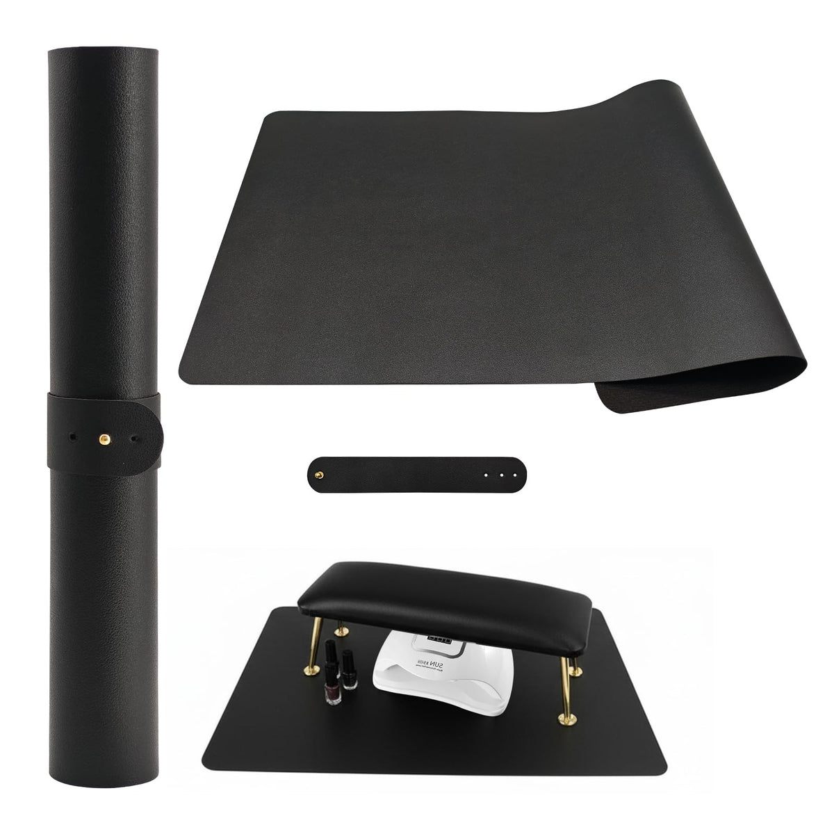 Foldable Nail Art Table Mat with waterproof surface for spill-free manicures.