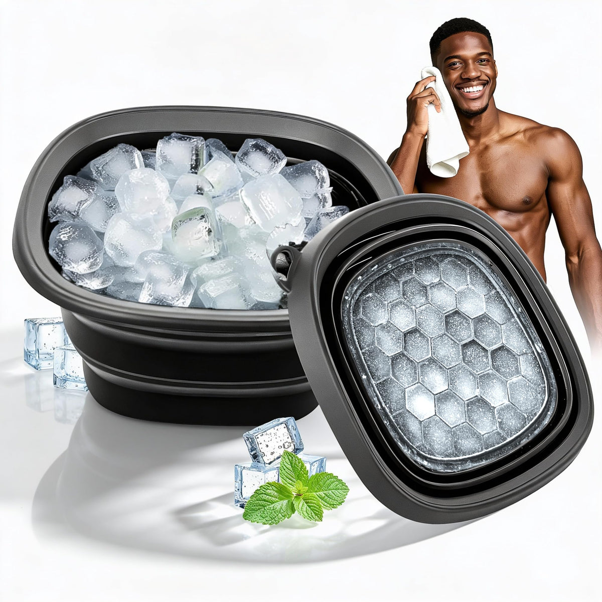 Foldspark cuenco hielo facial plegable para iniciar tu rutina de cuidado.