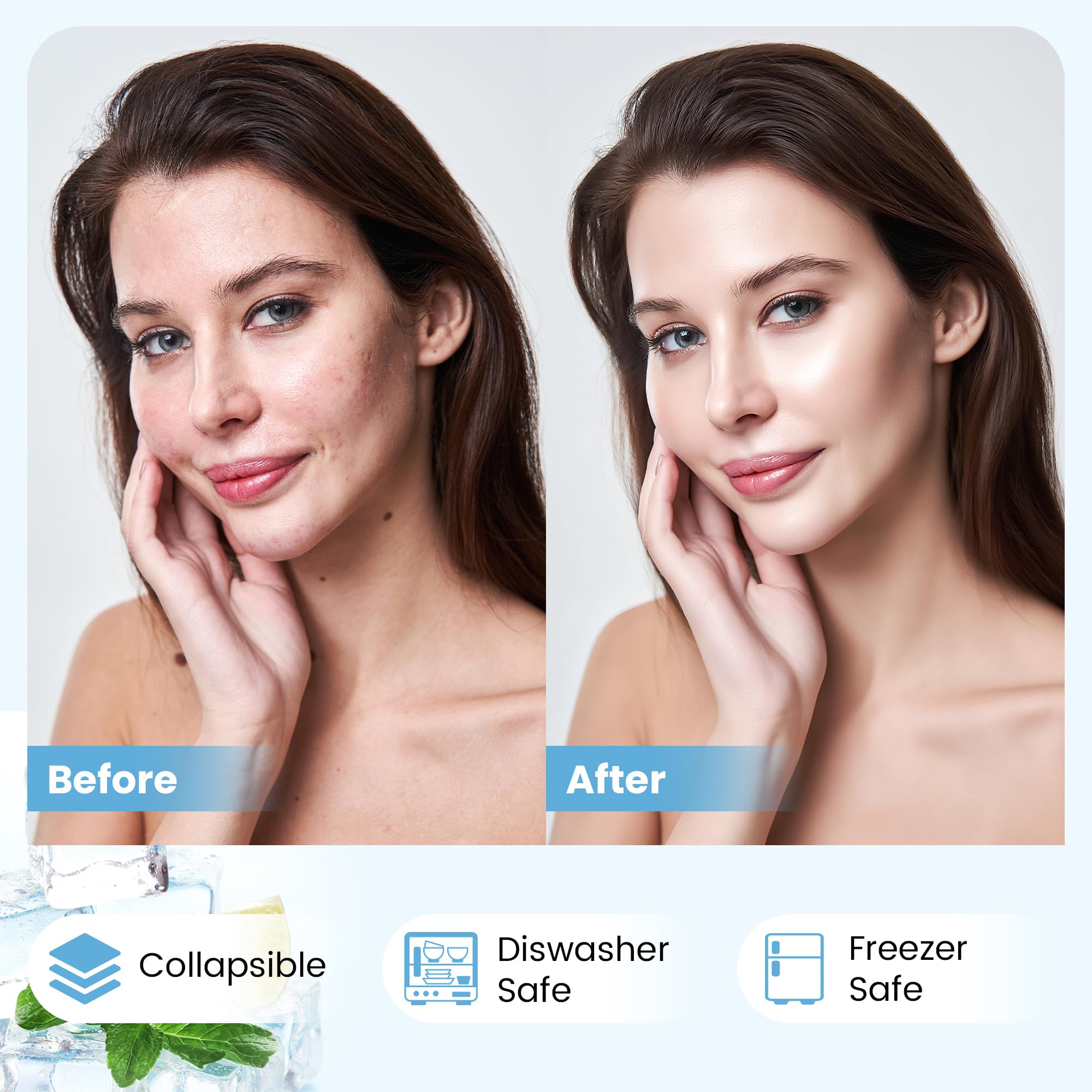 Foldspark silicona duradera para cuidados faciales diarios.