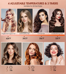 Follexmoe auto curling iron offers four temperature settings for versatile looks.