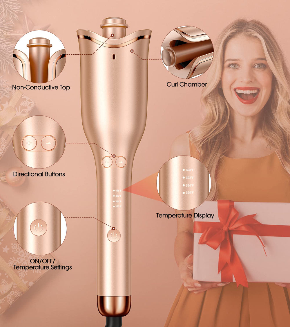 Follexmoe dual-voltage curling iron ideal for travel worldwide.
