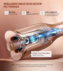 Follexmoe curling iron large slot prevents hair snag during styling.