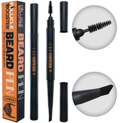 Follicle Booster Beard Pen dark brown front view for natural patch coverage.