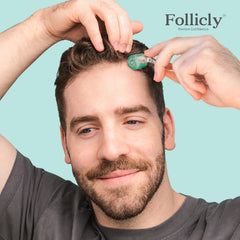 Follicly Derma Roller anti-slip-handle provides secure grip during sessions.