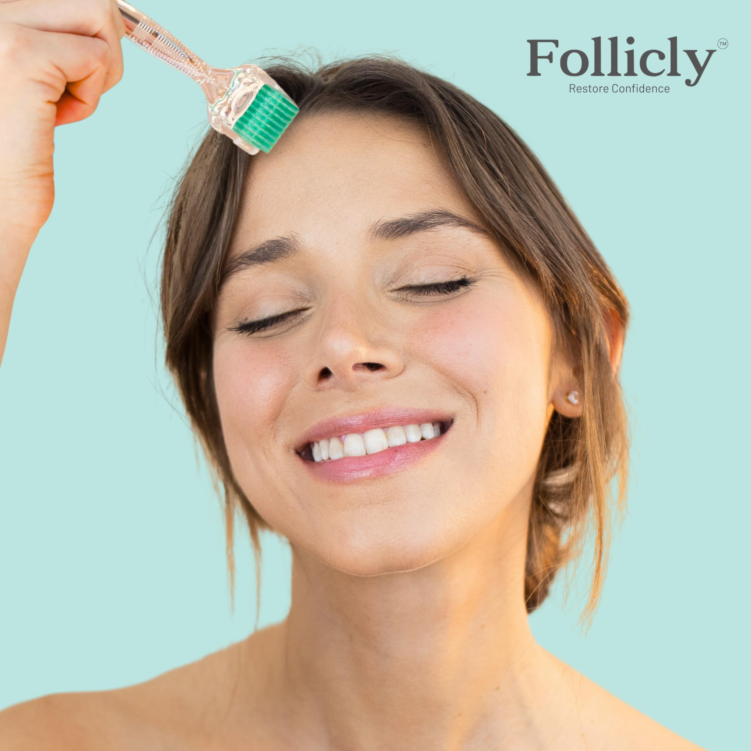 Follicly Derma Roller portable-kit supports on-the-go skincare routines.