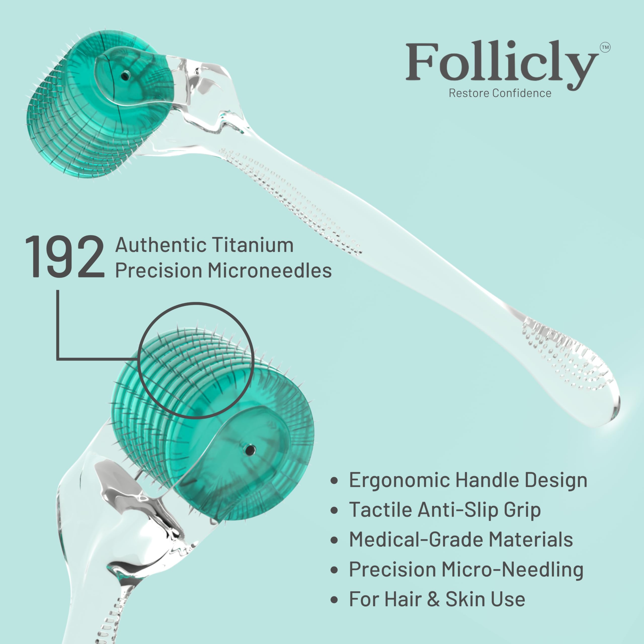 Follicly Derma Roller travel-case keeps your kit organized on trips.