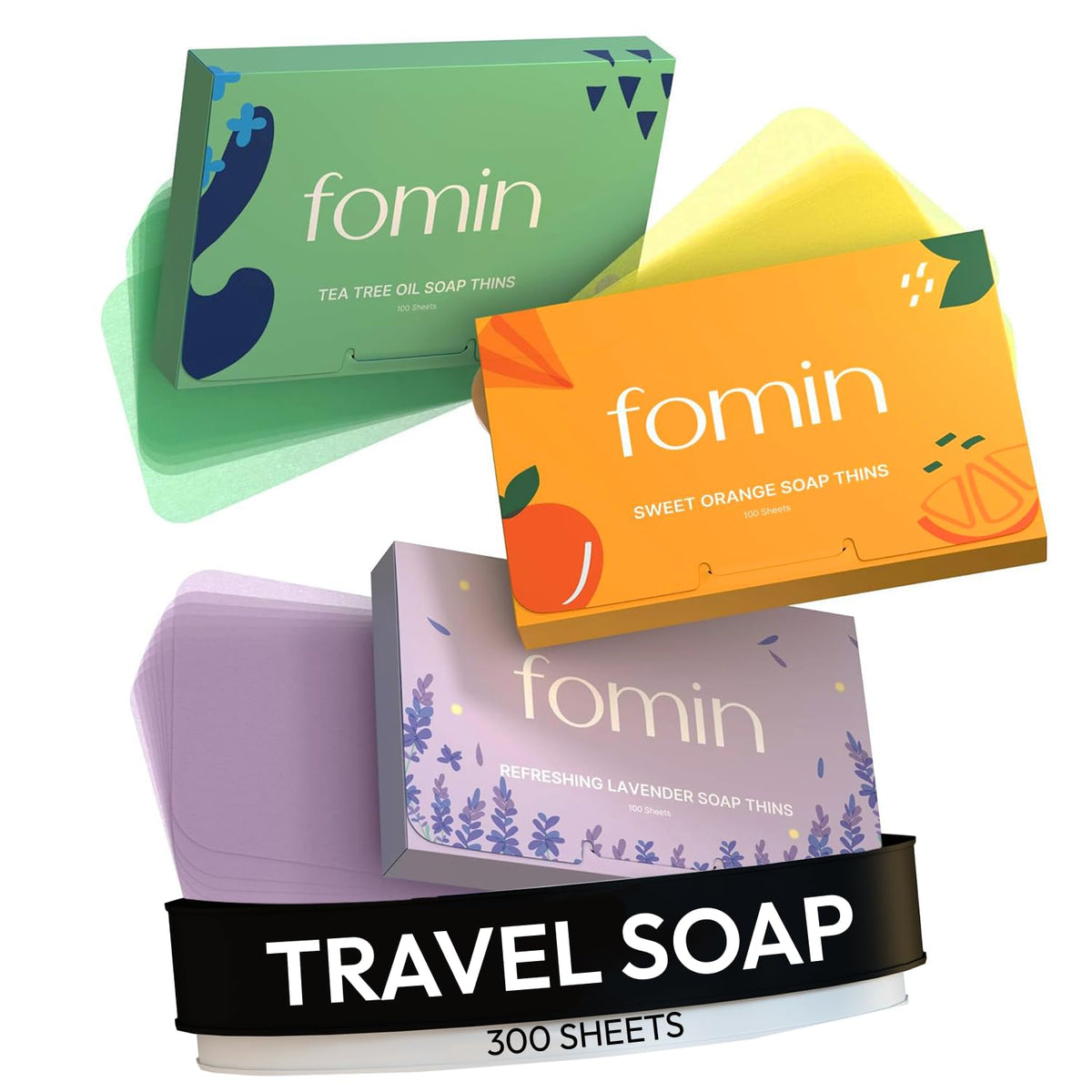 FOMIN hojas-jabon-antibacteriano-naranja para lavado de manos rápido y portátil