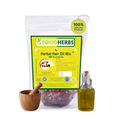Foodherbs premium herbal hair oil pack enables easy at-home care.