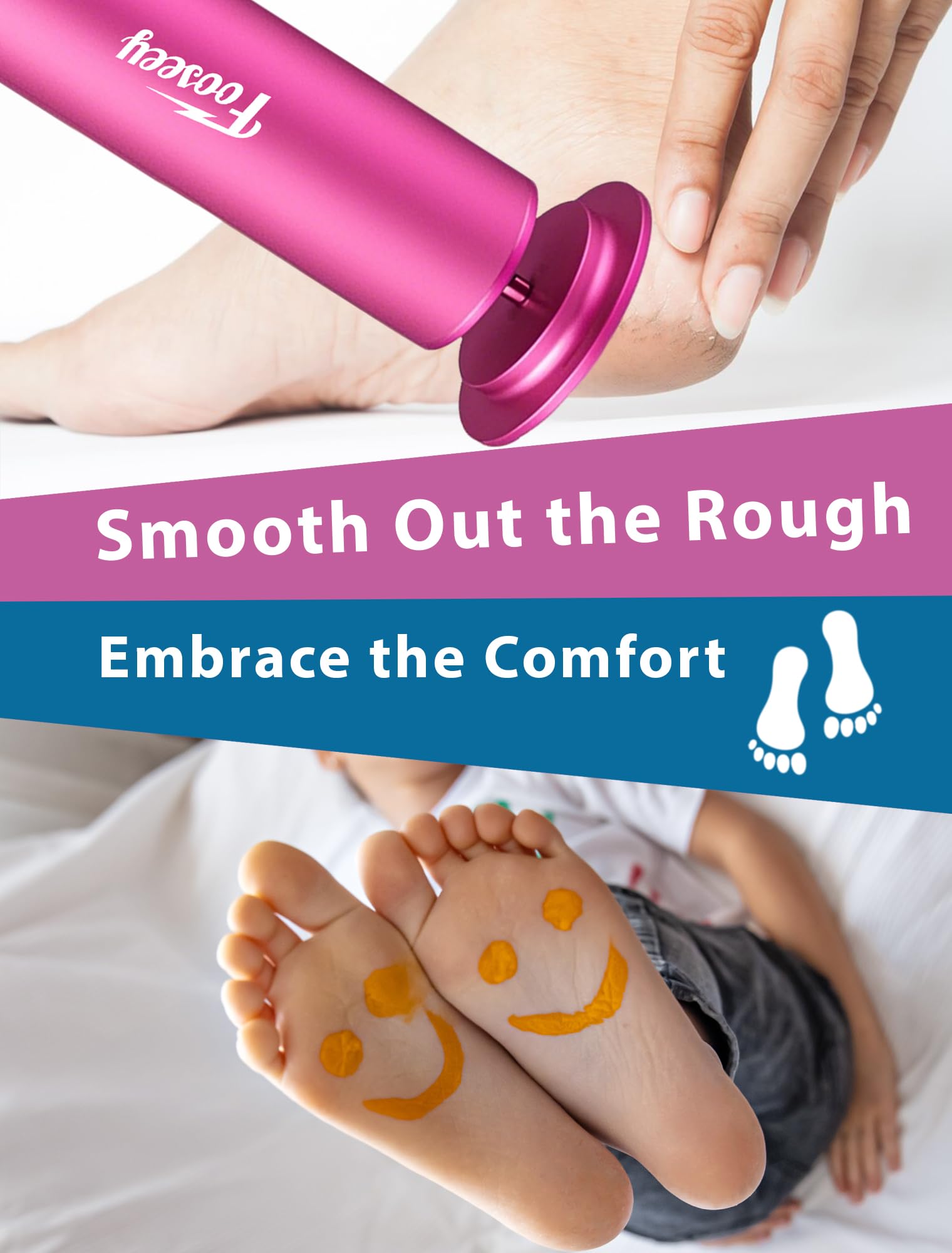 Fooseey electric foot file tool aluminum body designed for durability