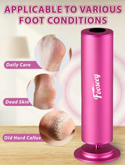 Fooseey electric foot file tool in use to smooth rough skin