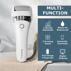 Fooseey exfoliator with 3 heads for versatile foot care