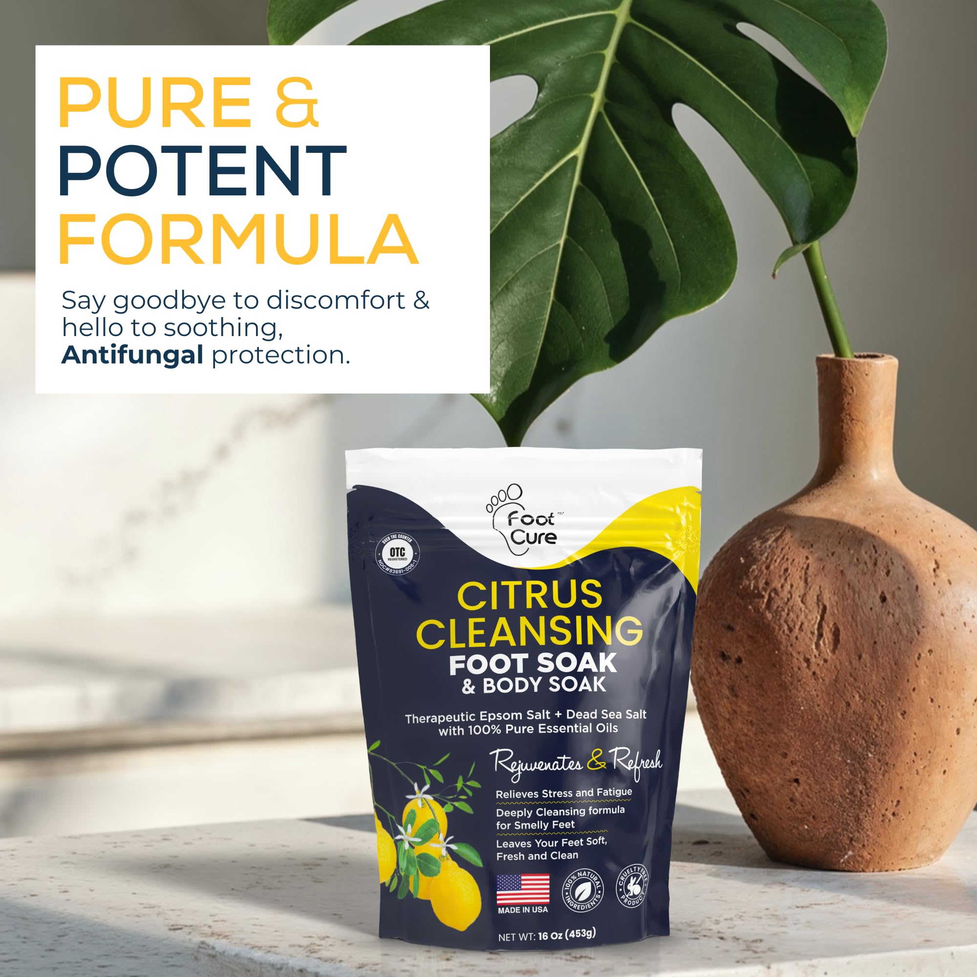 Foot Cure desintoxicacion: pies suaves y frescos tras el baño.