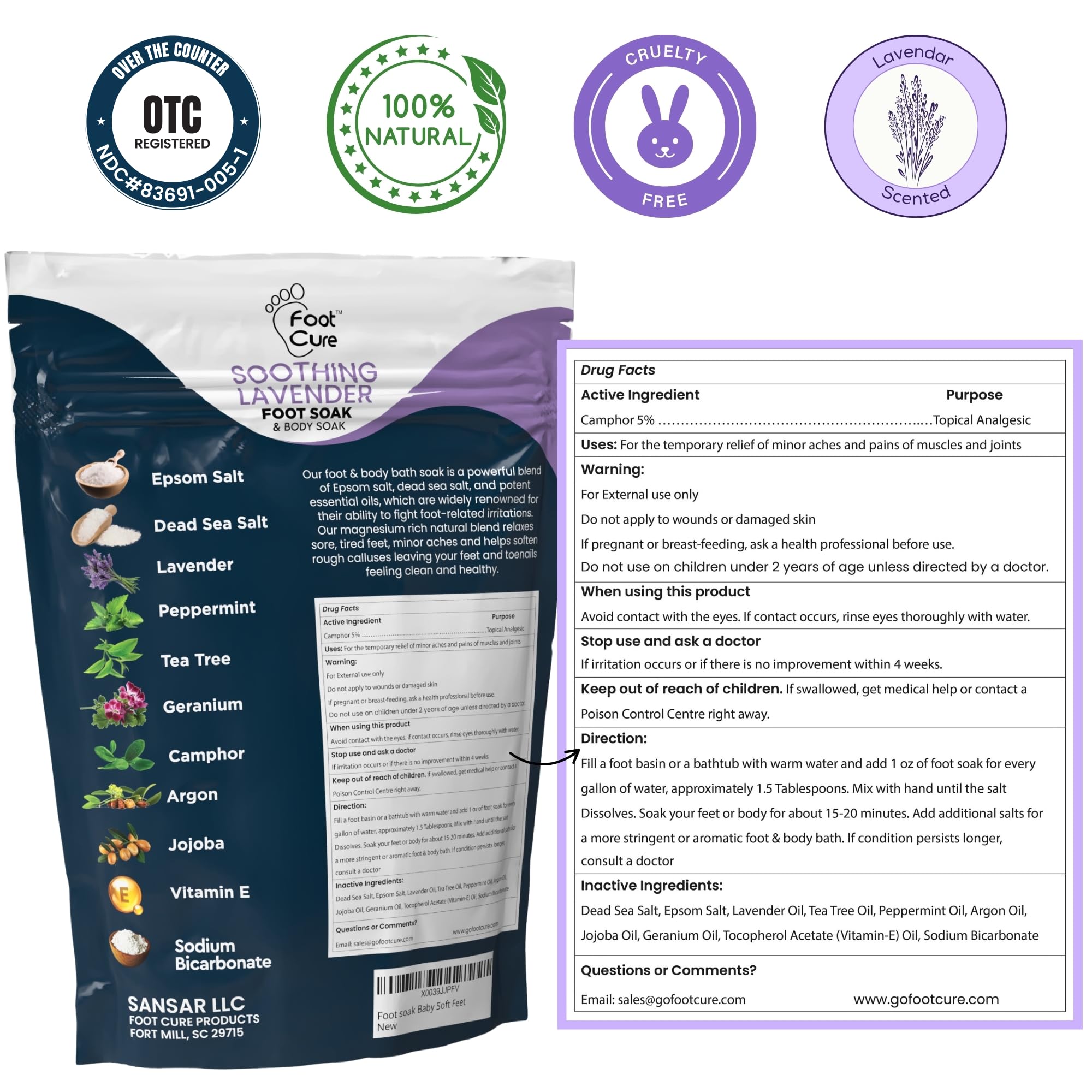 FOOT CURE sales-epsom-pies, spa en casa para pies revitalizados.