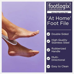 Footlogix foot file with coarse and fine sides for multi-directional smoothing