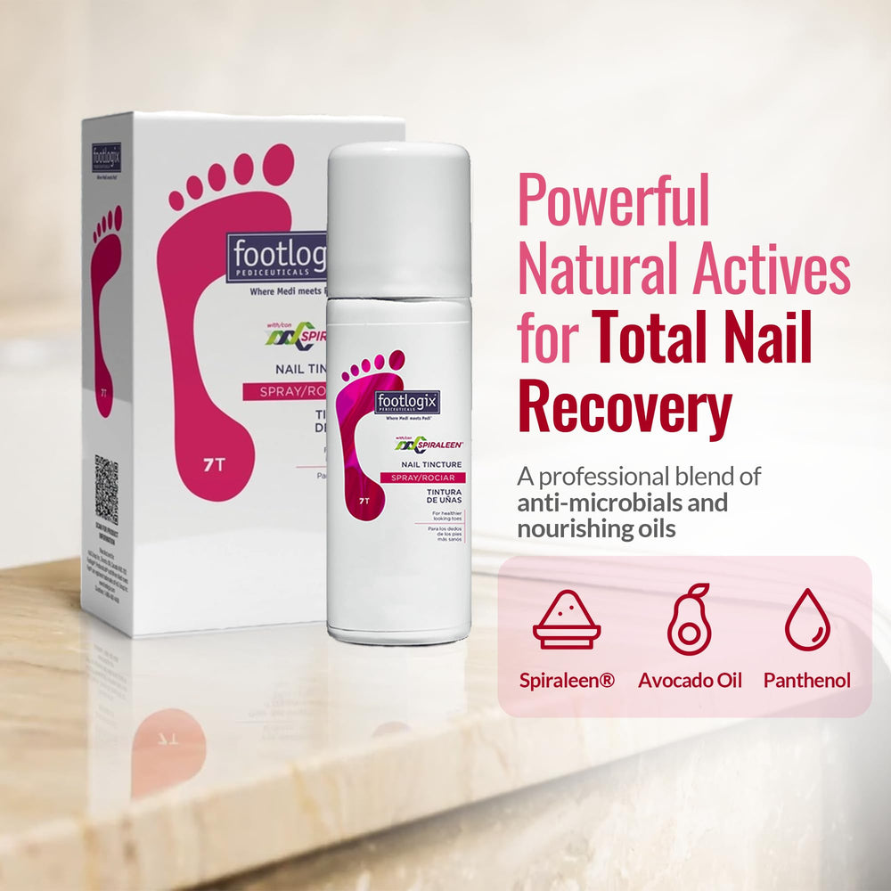 Footlogix thickened discolored toenails improve with targeted nail tincture.
