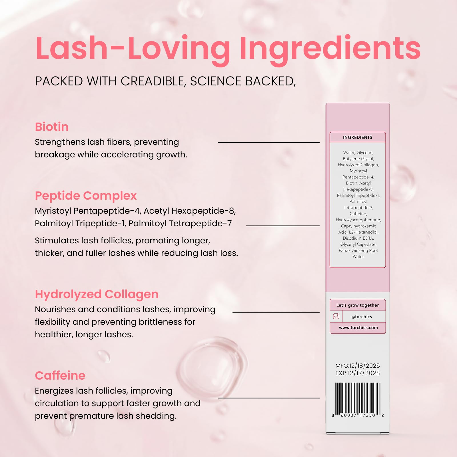 ForChics vegan cruelty-free badge signaling ethical lash care.