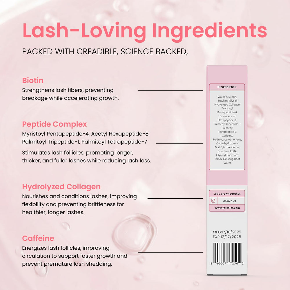 ForChics vegan cruelty-free badge signaling ethical lash care.